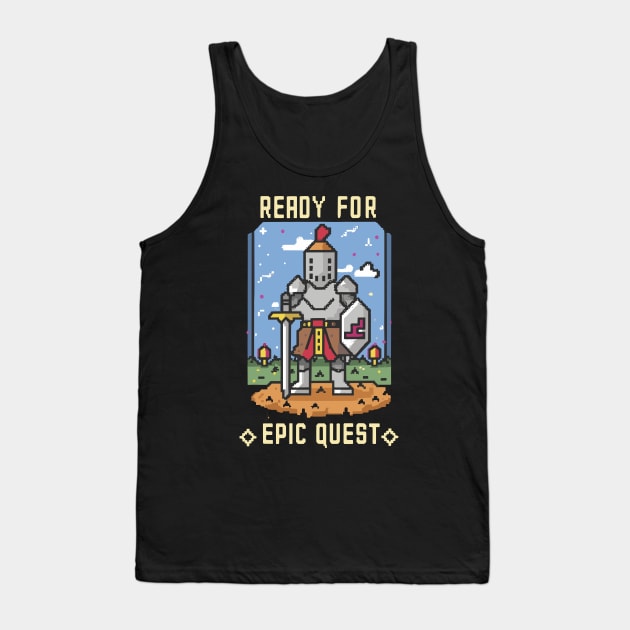 READY FOR EPIC QUESTS funny 8bit retro pixel gaming Tank Top by XYDstore